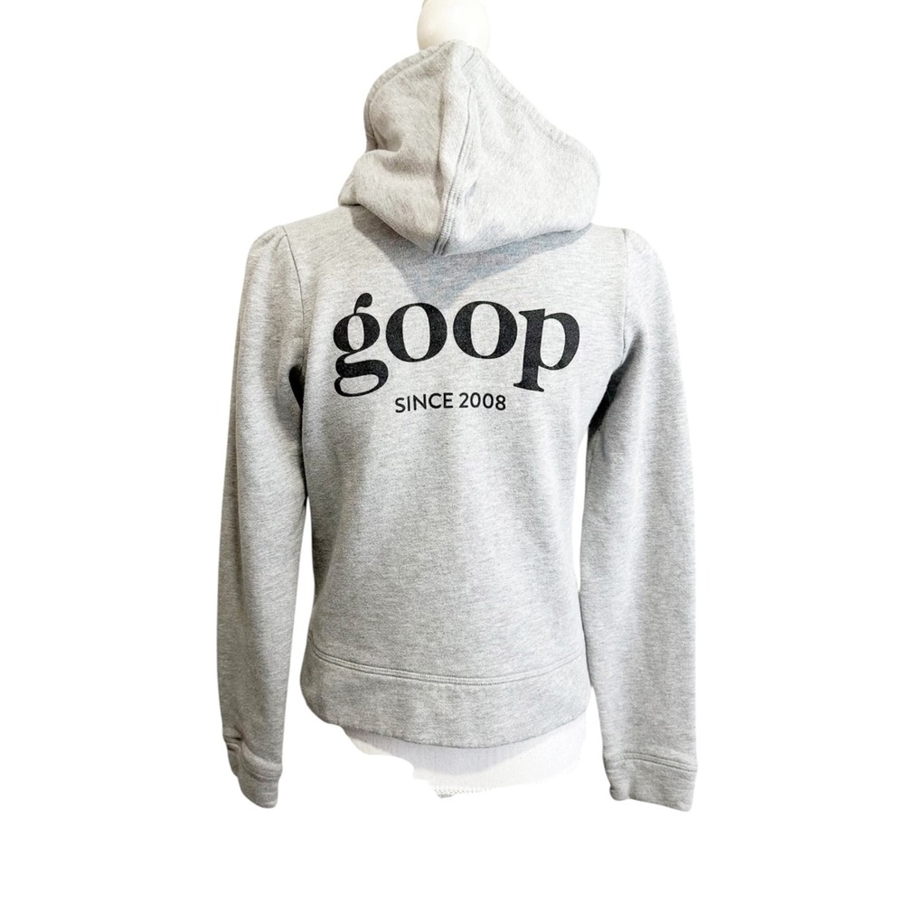 G Label by Goop Womens Spellout Full Zip Hoodie Gray Size‎ Small Lounge Travel
